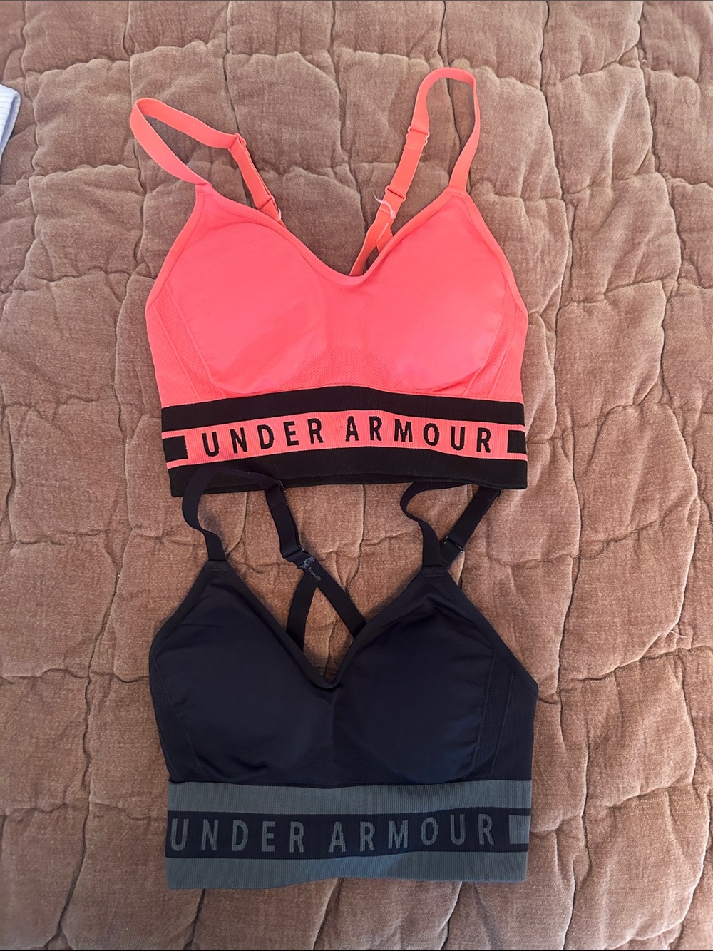 Under Armour Coral and Black Women's Light Support Sports Bras (2-Pack)